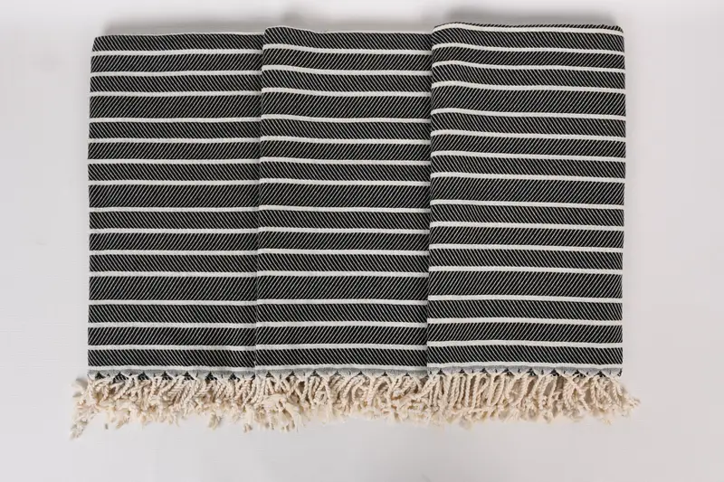 Fouta towel, Wedding Gift, Welcome Wedding Gift, Family Gift Basket, Beach towel, Personalized Turkish Beach Towel, 70x40 Bamboo Striped Towel - 7