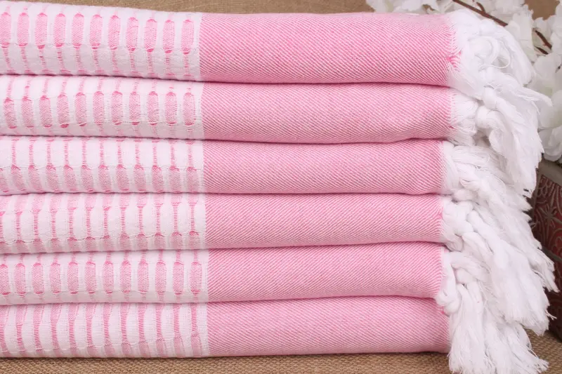Toalla de algodón rosa, regalo personalizado, 40 x 71 pulgadas, geométrica