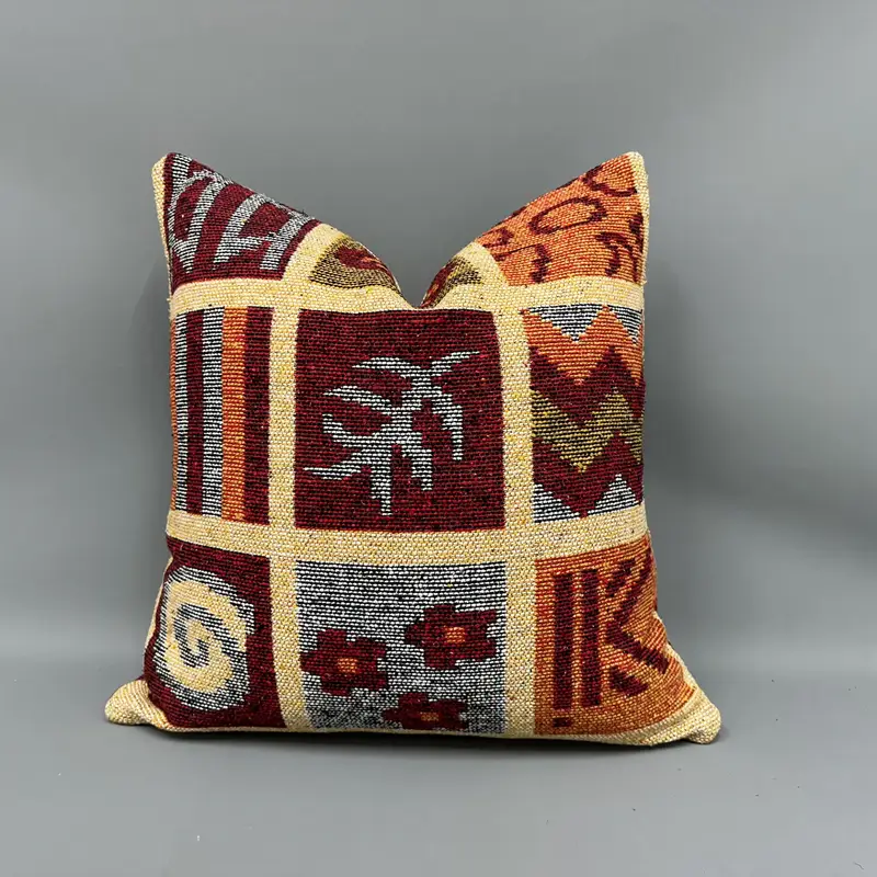 Handgewebtes Kelim-Wurfkissen, Vintage-Ethno-Kissenbezug