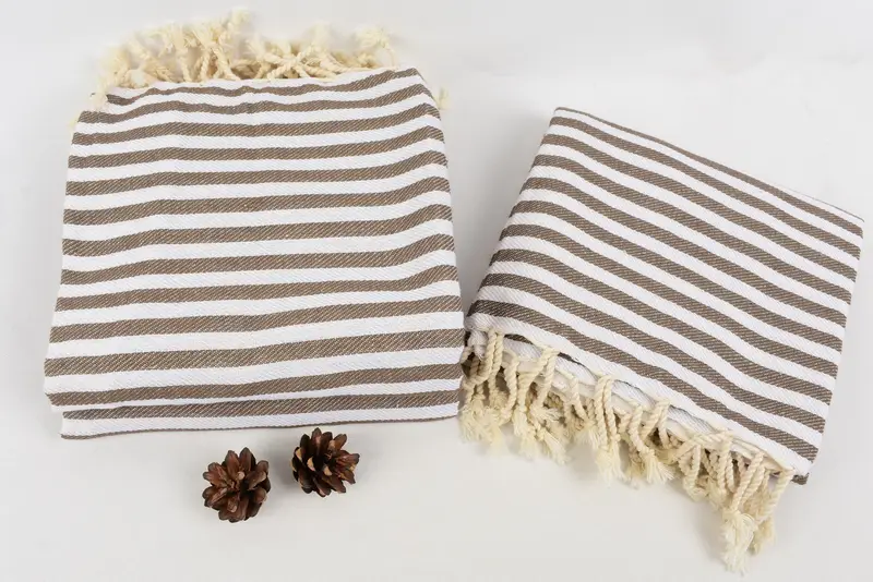 Gift For Him, Custom monogram Turkish beach towel USA, 70x40 Cotton Striped Towel, Absorbent Turkish towel, Gift For Boyfriend, Custom Towel - 8