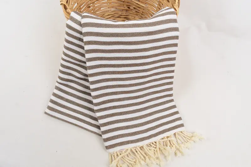 Gift For Him, Custom monogram Turkish beach towel USA, 70x40 Cotton Striped Towel, Absorbent Turkish towel, Gift For Boyfriend, Custom Towel - 5
