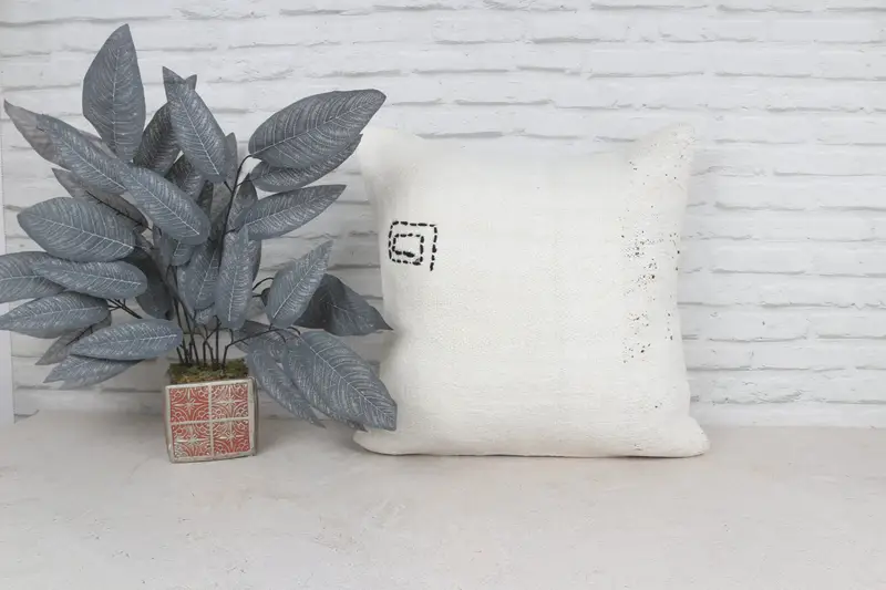 Boho Pillow Sham Cover, Luxury Cushion, Kilim Rug Cushion, Cushion Case, 20x20 White Cushion Case, Vintage Kilim Throw Pillow, Throw Kilim Pillow - 1