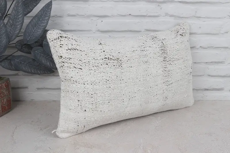 Pillow, Ethnical Kilim Rug Pillow, Couch Pillow Case, Boho Pillow, 12x20 White Cushion Case, Pillow for Sofa, Ethnic Throw Pillow Sham - 3