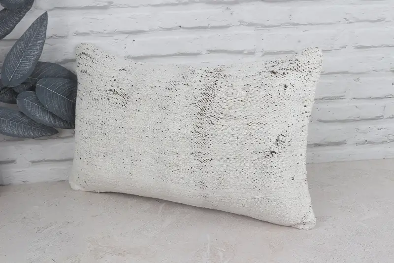 Pillow, Ethnical Kilim Rug Pillow, Couch Pillow Case, Boho Pillow, 12x20 White Cushion Case, Pillow for Sofa, Ethnic Throw Pillow Sham - 4
