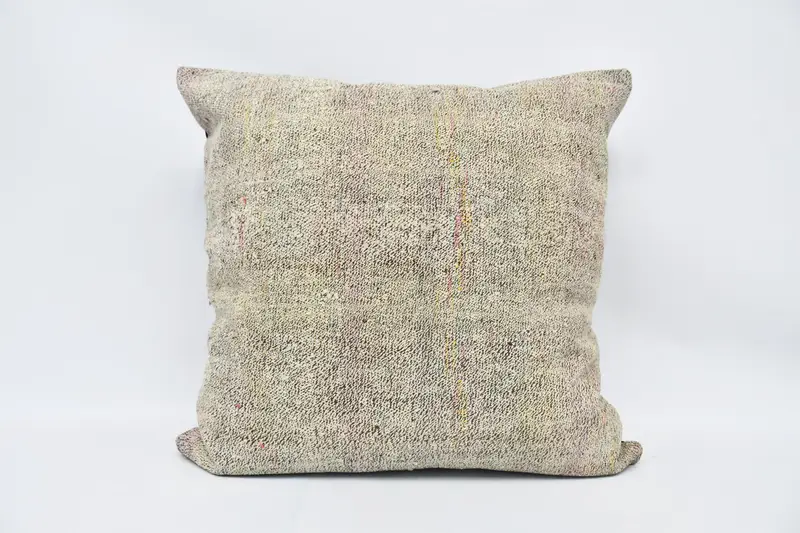 Cushion, 28x28 Beige Pillow, Bolster Throw Cushion, Ethnical Kilim Rug Pillow, Home Decor Pillow, Turkish Kilim Pillow, Customized Pillow Sham - 1