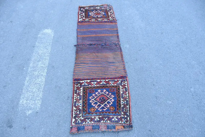 1.6x3.2 ft Türk Oushak Halısı, Mavi Oryantal Vintage Yün Halı - 1