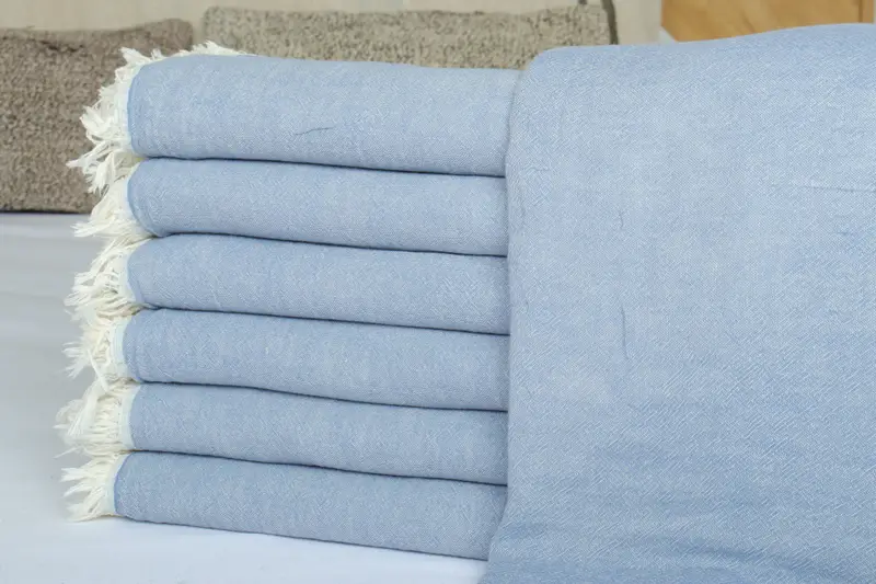 70x60 Cotton Solid Towel, Turkish Blanket, Family Gift Basket, Personalized Bridesmaid Gift, Organic Throw, Bridal Shower Gift, Woven Throw Blanket - 2