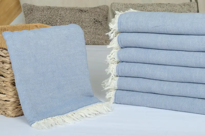 70x60 Cotton Solid Towel, Turkish Blanket, Family Gift Basket, Personalized Bridesmaid Gift, Organic Throw, Bridal Shower Gift, Woven Throw Blanket - 4