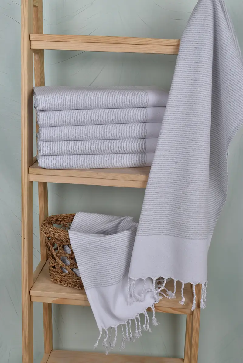 Beach Wedding Favor, Turkish Towel Hand Towel, Summer Gift, Personalized Gift, Bathroom Towel, 40x18 Cotton Striped Towel, Bathroom Towels - 3