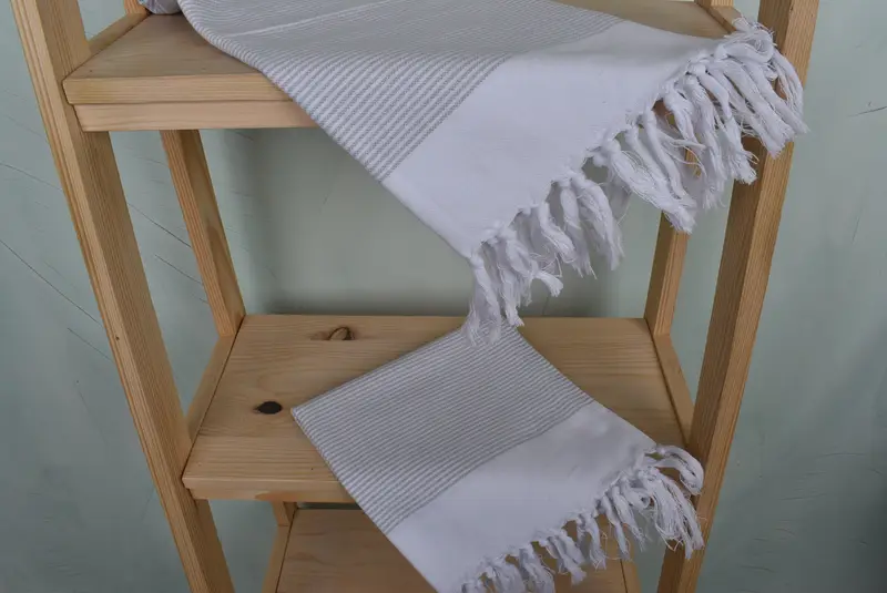 Beach Wedding Favor, Turkish Towel Hand Towel, Summer Gift, Personalized Gift, Bathroom Towel, 40x18 Cotton Striped Towel, Bathroom Towels - 5