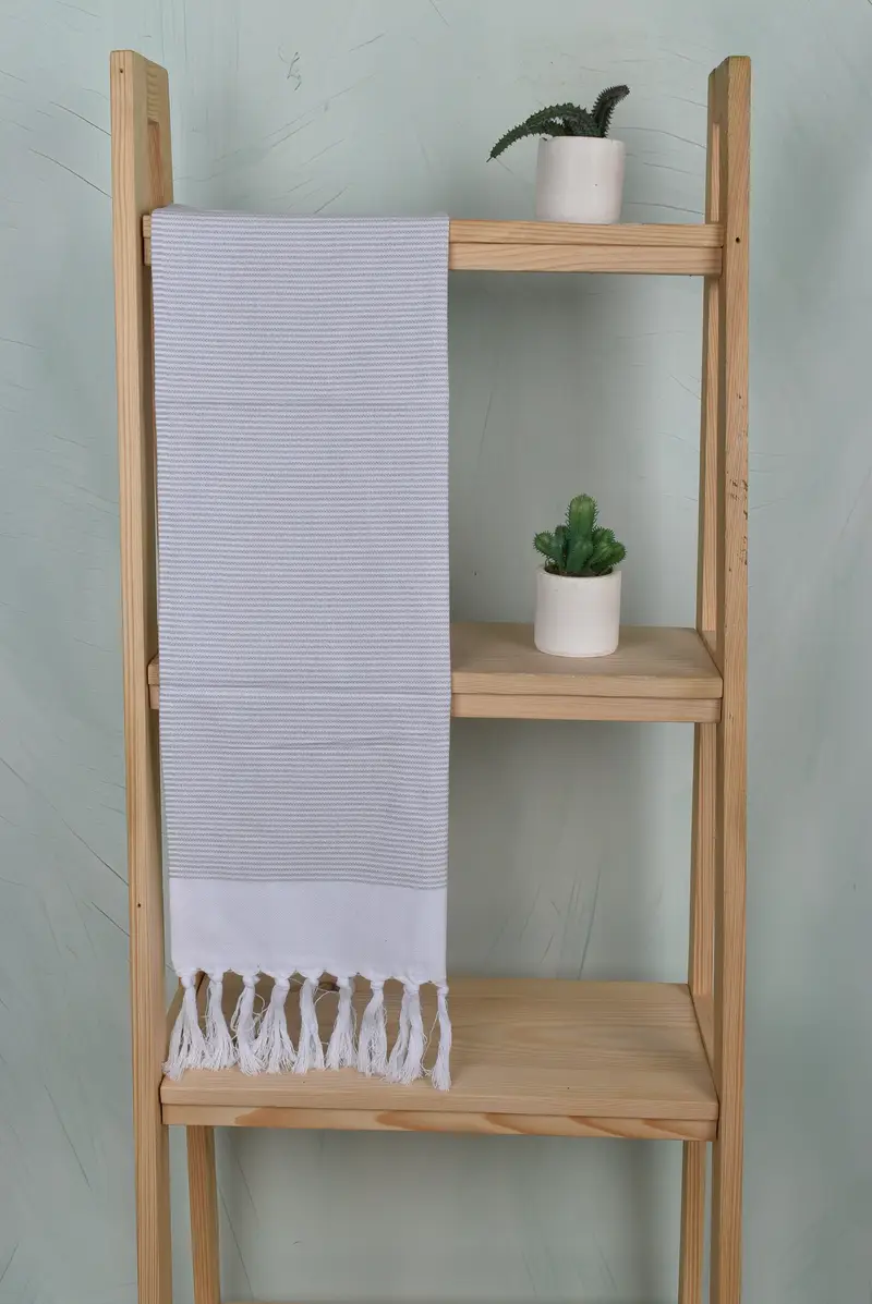 Beach Wedding Favor, Turkish Towel Hand Towel, Summer Gift, Personalized Gift, Bathroom Towel, 40x18 Cotton Striped Towel, Bathroom Towels - 8