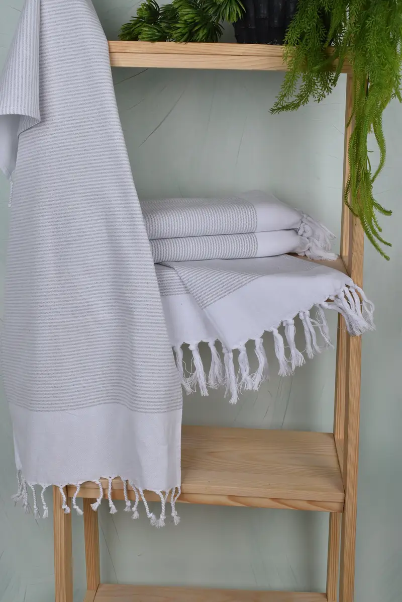 Beach Wedding Favor, Turkish Towel Hand Towel, Summer Gift, Personalized Gift, Bathroom Towel, 40x18 Cotton Striped Towel, Bathroom Towels - 6