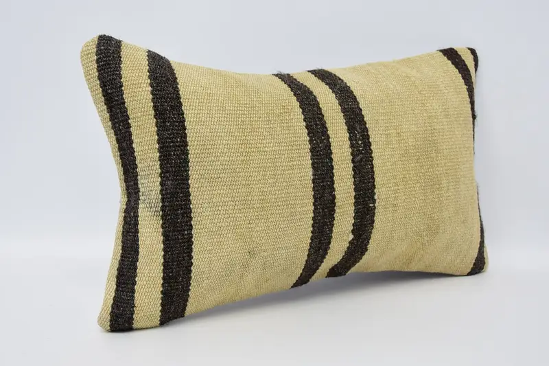 Kilim Pillow Cover, 12x20 Beige Pillow, Pillow Sham, Vintage Pillow, Boho Pillow Sham Cover, Boho Throw Cushion, One Of A Kind Pillow, Rustic Pillow - 3