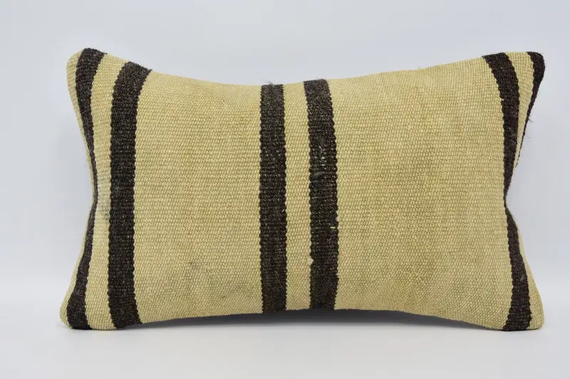 Kilim Pillow Cover, 12x20 Beige Pillow, Pillow Sham, Vintage Pillow, Boho Pillow Sham Cover, Boho Throw Cushion, One Of A Kind Pillow, Rustic Pillow - 1