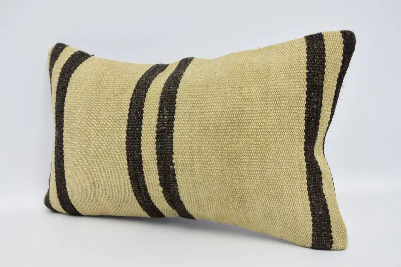 Kilim Pillow Cover, 12x20 Beige Pillow, Pillow Sham, Vintage Pillow, Boho Pillow Sham Cover, Boho Throw Cushion, One Of A Kind Pillow, Rustic Pillow - 4