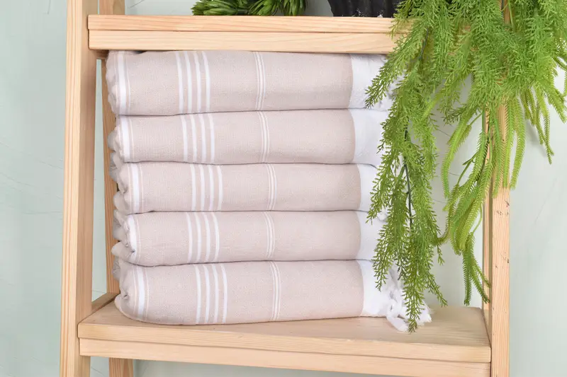 Beach Towel Personalized, Beach Towel Bulk, Bathroom Towel, Lightweight Turkish towel, Wedding Gifts Towel, 70x36 Cotton Striped Terry Towel - 1