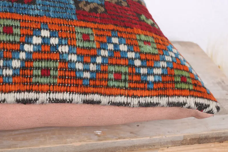 Cushion, Gift Pillow, Custom Cushion, Pillow for Couch, Retro Throw Pillow Cover, 12x20 Red Cushion Cover, Handmade Kilim Cushion - 6