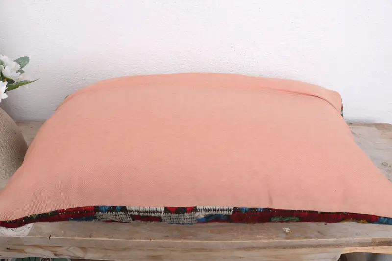 Cushion, Gift Pillow, Custom Cushion, Pillow for Couch, Retro Throw Pillow Cover, 12x20 Red Cushion Cover, Handmade Kilim Cushion - 7