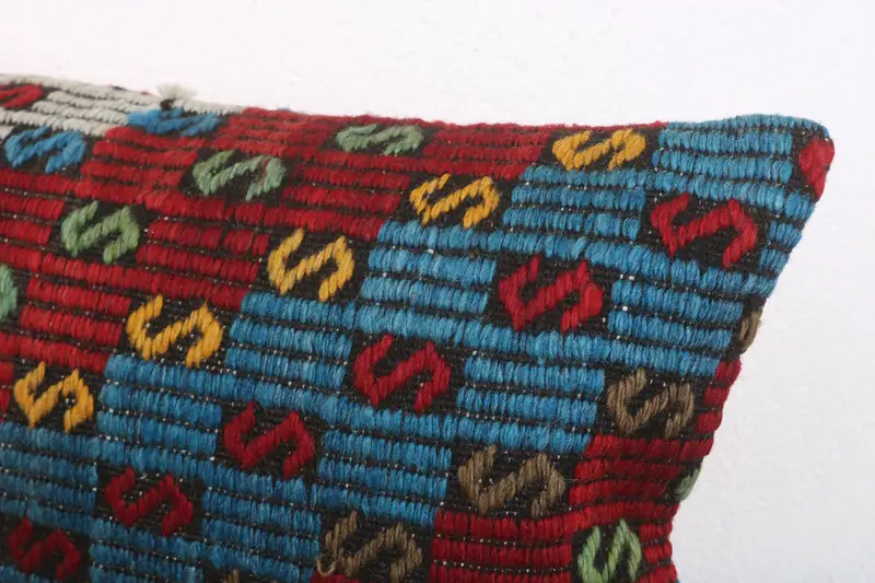 Cushion, Gift Pillow, Custom Cushion, Pillow for Couch, Retro Throw Pillow Cover, 12x20 Red Cushion Cover, Handmade Kilim Cushion - 5