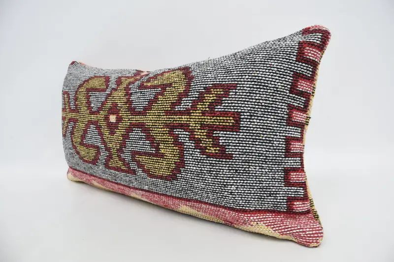 Armchair Cushion Cover, 12x24 Yellow Cushion Cover, Vintage Pillow, Ethnical Kilim Rug Pillow, Antique Pillows, Cushion, Wholesale Pillow Cover - 4