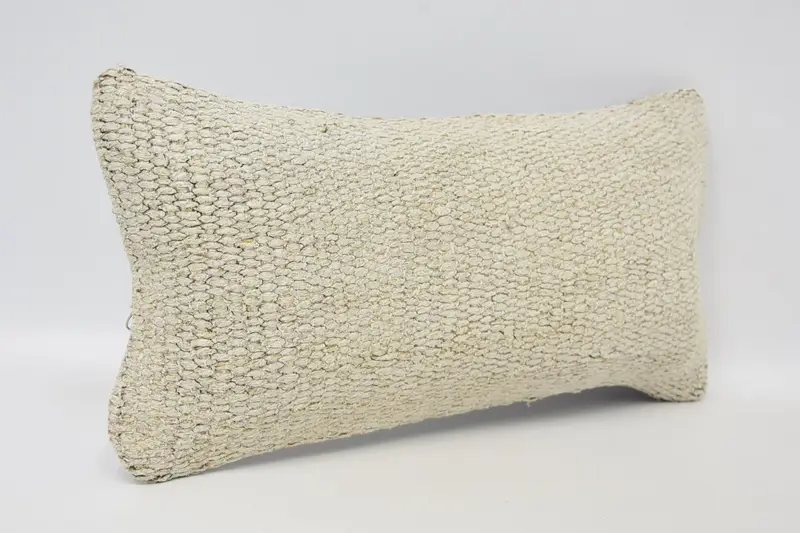 Turkish Pillow, Nomadic Pillow, Vintage Throw Cushion Cover, Throw Kilim Pillow, 8x16 Beige Pillow, Handmade Throw Cushion, Cushion, Antique Pillows - 3