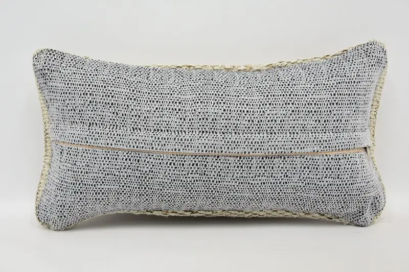 Turkish Pillow, Nomadic Pillow, Vintage Throw Cushion Cover, Throw Kilim Pillow, 8x16 Beige Pillow, Handmade Throw Cushion, Cushion, Antique Pillows - 6