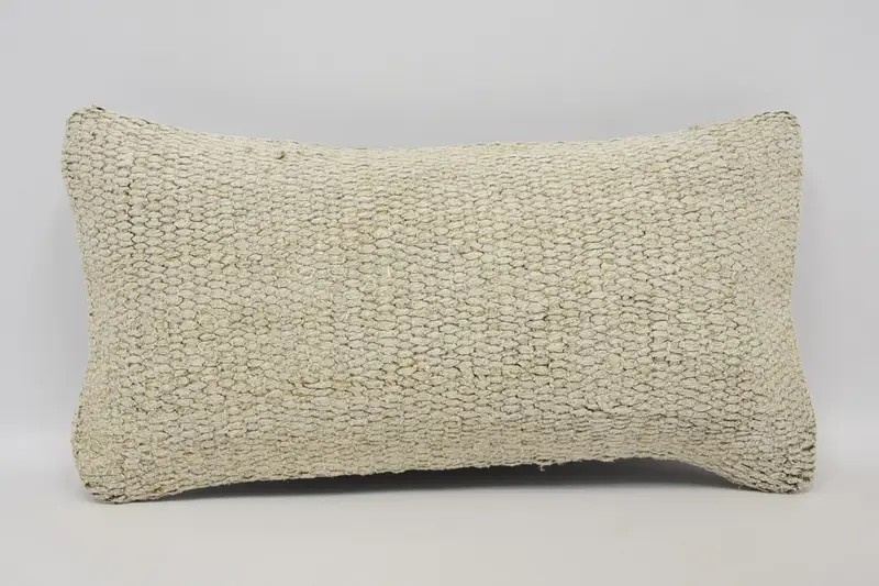 Turkish Pillow, Nomadic Pillow, Vintage Throw Cushion Cover, Throw Kilim Pillow, 8x16 Beige Pillow, Handmade Throw Cushion, Cushion, Antique Pillows - 1