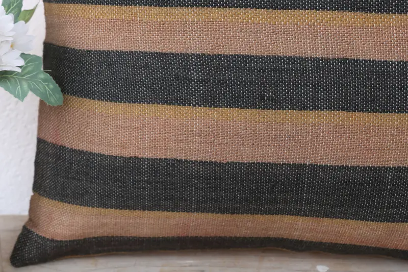 Vintage Kilim Pillow, Pillow for Sofa, Handwoven Cushion, Pillow, Kilim Pillow Cover, Boho Throw Cushion Case, 16x16 Brown Cushion - 3