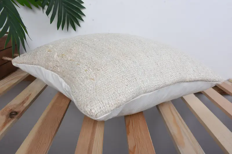 Ethnical Kilim Rug Pillow, 16x16 White Pillow Cover, Southwestern Cushion, Pillow Cover, Throw Kilim Pillow, Vintage Pillow - 6