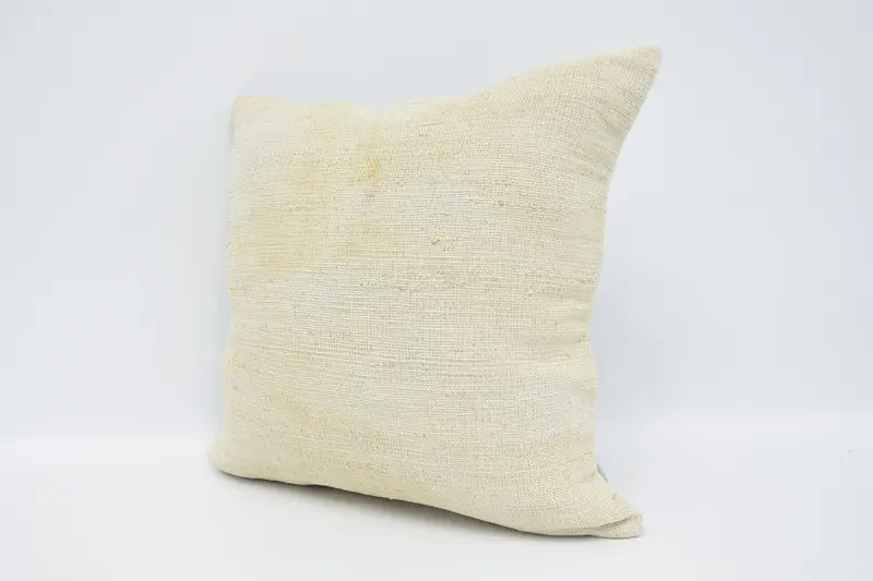 Handmade Throw Cushion Cover, Home Decor Pillow, 16x16 Beige Pillow Case, Handmade Kilim Cushion, Ethnical Kilim Rug Pillow, Pillow - 4