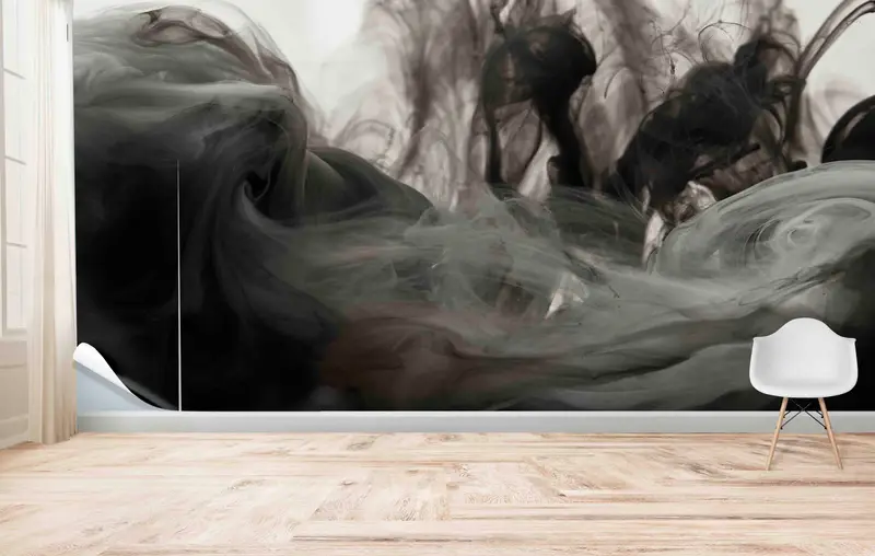 Çağdaş Loft Baskılı Duvar Kağıdı: Sigara İçilen Siyah ve Gri Tasarım