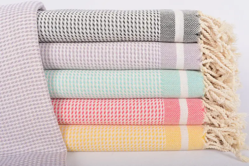 Bachelorette Beach Towel Organic Cotton Pink Geometric, 70x36 Inches