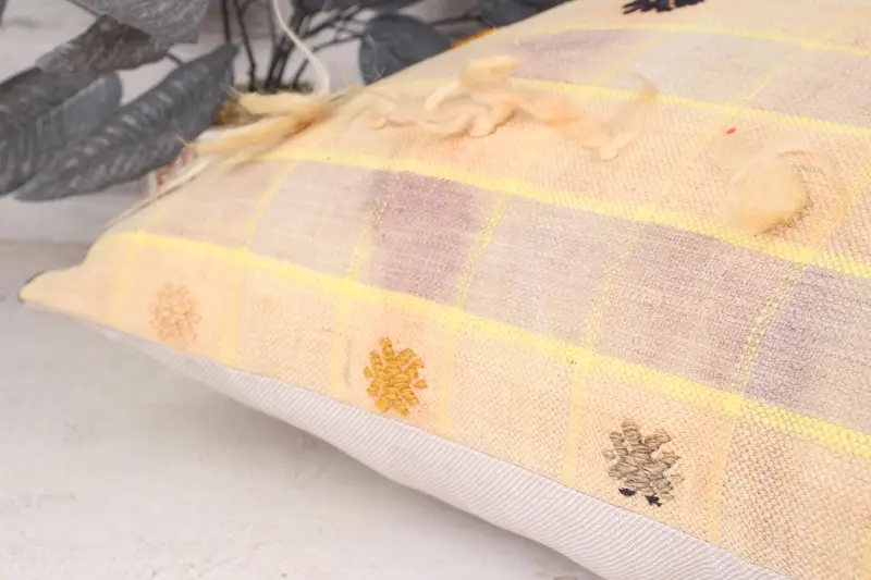 Traditional Pillow Cover, 18x18 Yellow Pillow Sham, Pillow, Boho Pillow, Pillow for Couch, Handmade Kilim Cushion, Ethnic Pillow Cover - 7