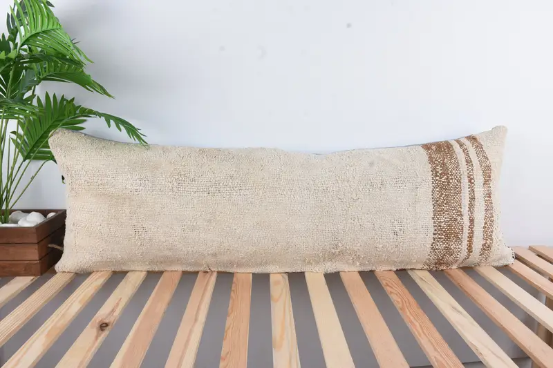 Patio Pillow, Car Pillow, 16x48 White Cushion Case, Interior Designer Pillow, Cushion Cover, Toss Pillow, Vintage Pillow, Boho Pillow Sham Cover - 1