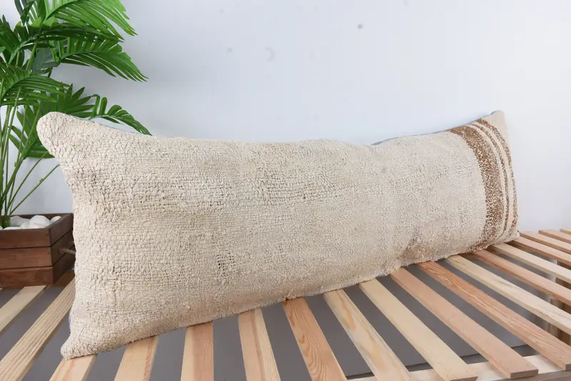 Patio Pillow, Car Pillow, 16x48 White Cushion Case, Interior Designer Pillow, Cushion Cover, Toss Pillow, Vintage Pillow, Boho Pillow Sham Cover - 4