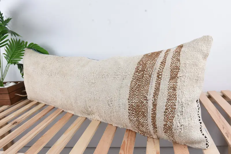 Patio Pillow, Car Pillow, 16x48 White Cushion Case, Interior Designer Pillow, Cushion Cover, Toss Pillow, Vintage Pillow, Boho Pillow Sham Cover - 5
