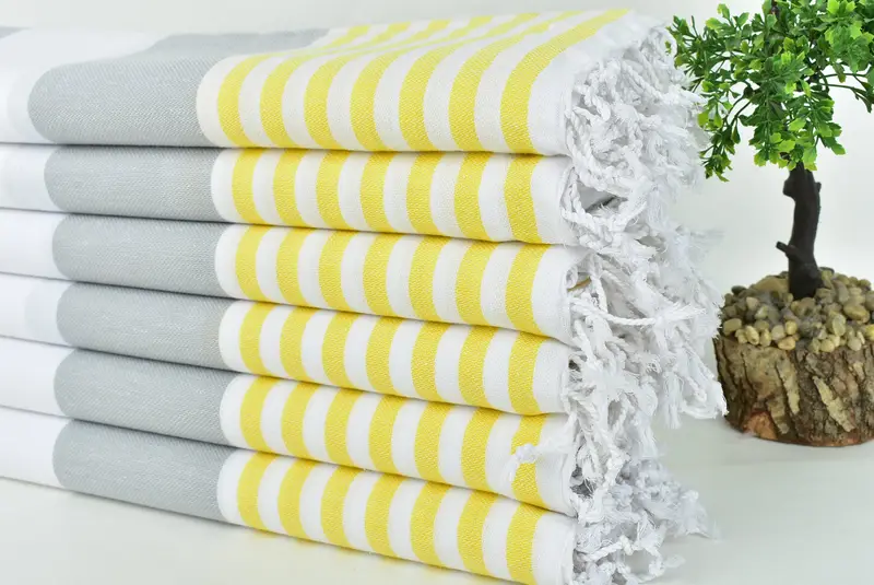 Beach towel, Housewarming Gift, Custom Wedding Gift, Mother Of The Groom Gift, 70x40 Cotton Striped Towel, Fringed Turkish towel for poolside - 3