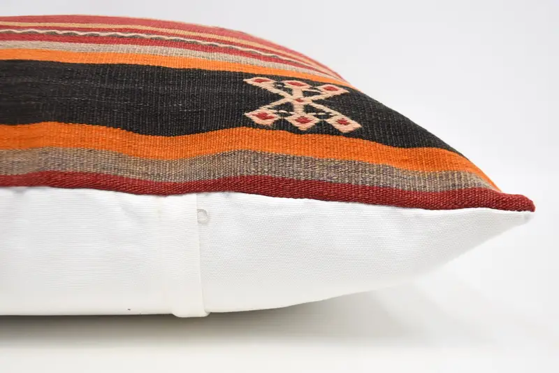 Accent Cushion Case, Cushion Cover, Pillow for Sofa, 28x28 Red Cushion, Boho Pillow, Turkish Bench Pillow, Art Deco Pillow, Throw Kilim Pillow - 5