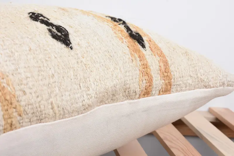 Handmade Pillow Sham, Vintage Pillow, Handmade Cushion, Cushion Cover, 16x24 White Pillow Case, Throw Kilim Pillow, Pillow for Sofa - 7