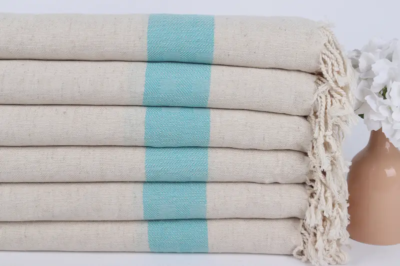 Best Friend Gift Ideas, Custom Gift, Girls Weekend Favors, Organic Turkish towel, Best Beach Towel, Peshtemal Towel, 70x36 Linen Striped Towel - 3