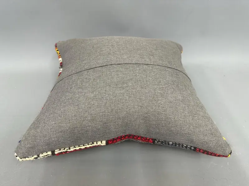 Vintage Kilim Throw Pillow, Pillow for Sofa, Comfy Throw Pillow, 18x18 Green Cushion Case, Pillow Sham, Kilim Cushion Sham - 7