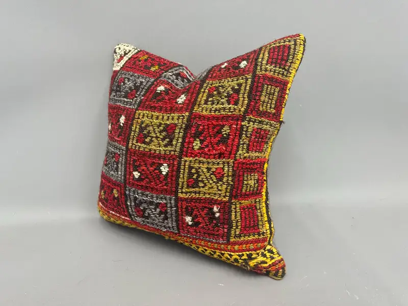 Vintage Kilim Throw Pillow, Pillow for Sofa, Comfy Throw Pillow, 18x18 Green Cushion Case, Pillow Sham, Kilim Cushion Sham - 3