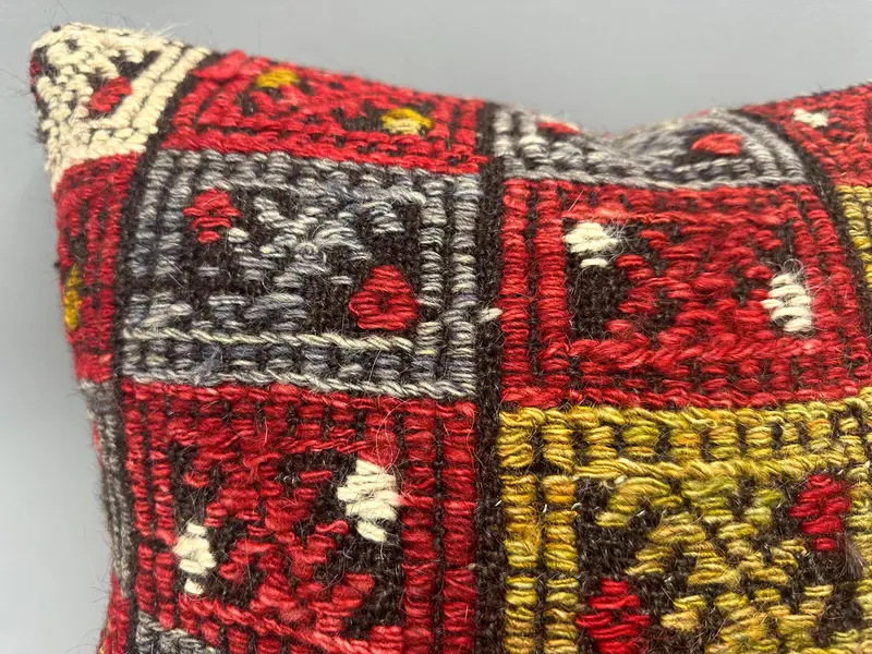 Vintage Kilim Throw Pillow, Pillow for Sofa, Comfy Throw Pillow, 18x18 Green Cushion Case, Pillow Sham, Kilim Cushion Sham - 5