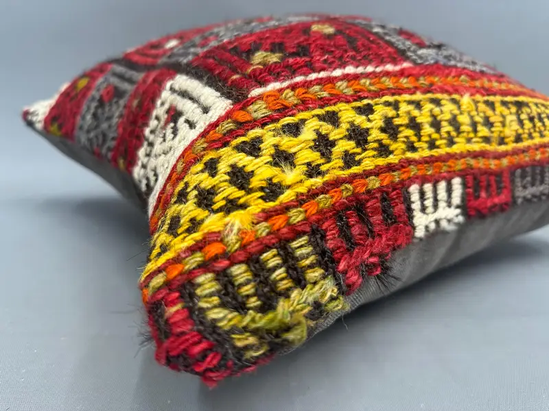Vintage Kilim Throw Pillow, Pillow for Sofa, Comfy Throw Pillow, 18x18 Green Cushion Case, Pillow Sham, Kilim Cushion Sham - 6