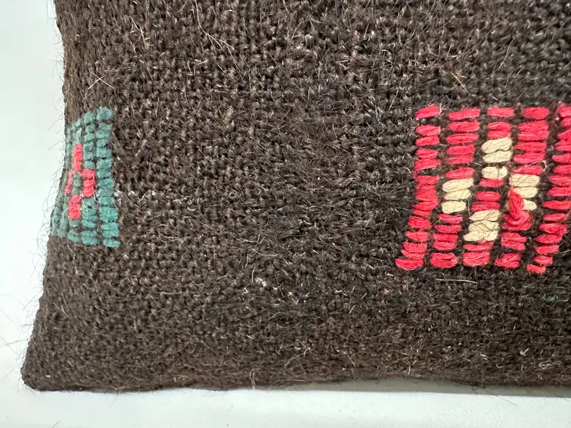 Turkish Pillow, Handmade Kilim Cushion, Boho Pillow, 12x36 Brown Cushion Case, Cushion Case, Oriental Cushion Case, Authentic Pillow Cover - 4