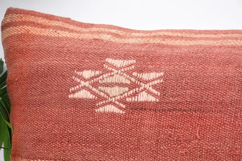 Aztec Pillow Case, 16x48 Red Pillow Case, Vintage Kilim Pillow, Pillow Case, Handmade Kilim Cushion, Tapestry Cushion Case, Kilim Pillow - 2