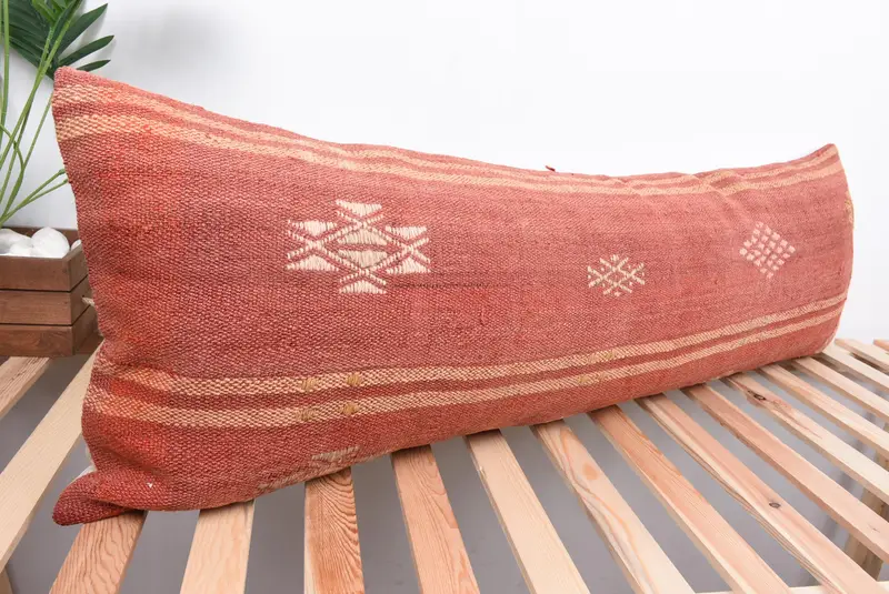 Aztec Pillow Case, 16x48 Red Pillow Case, Vintage Kilim Pillow, Pillow Case, Handmade Kilim Cushion, Tapestry Cushion Case, Kilim Pillow - 4