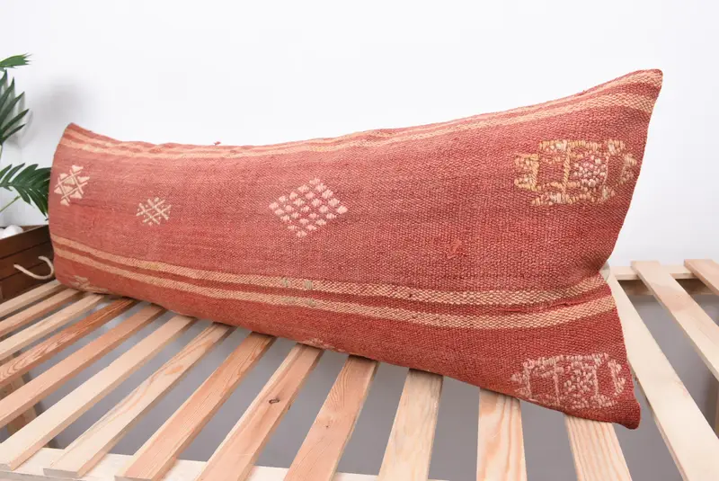 Aztec Pillow Case, 16x48 Red Pillow Case, Vintage Kilim Pillow, Pillow Case, Handmade Kilim Cushion, Tapestry Cushion Case, Kilim Pillow - 5