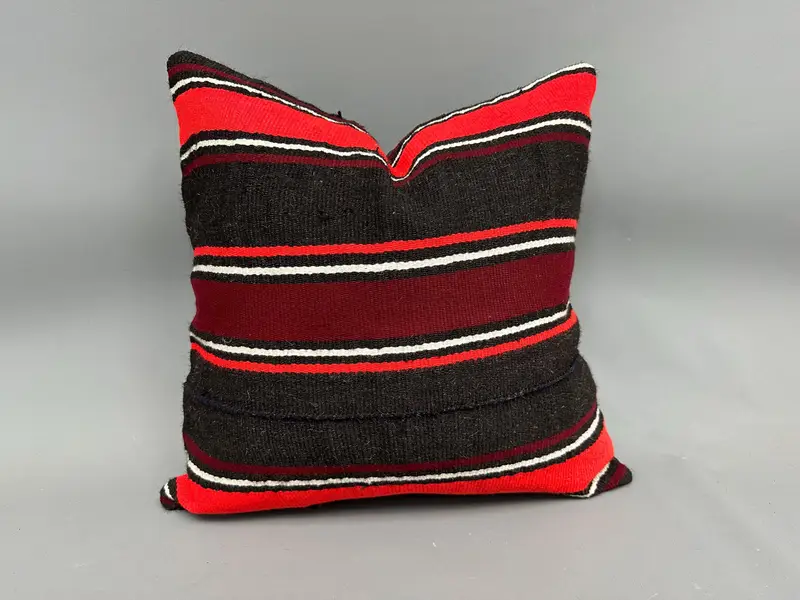 Cushion Cover, Turkish Pillow, Ethnical Kilim Rug Pillow, Interior Designer Pillow, Floor Pillow Case, 20x20 Red Pillow Cover - 1