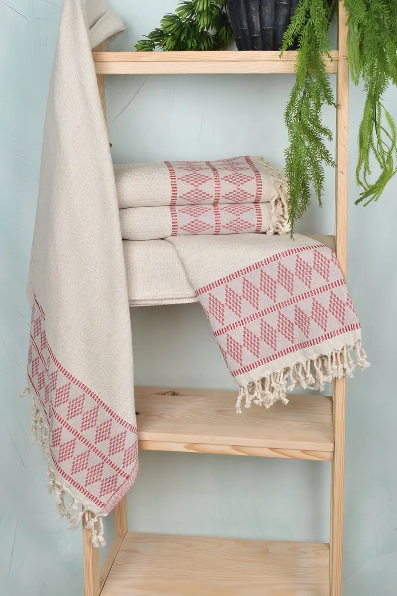 Custom Wedding Gift, Lightweight Turkish towel, 70x36 Linen Kilim Design Towel, Girls Weekend Favors, Wedding Gifts Towel, Home Decor Towel - 6